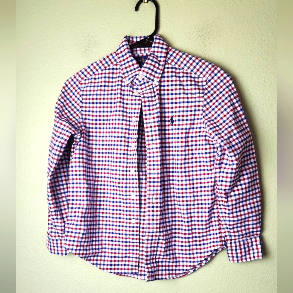 Polo Ralph Lauren Button Front Plaid Shirt Boys Size 8